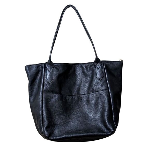Fossil Black Leather Tote handbag Relaxed Style Fiona - Picture 2 of 10
